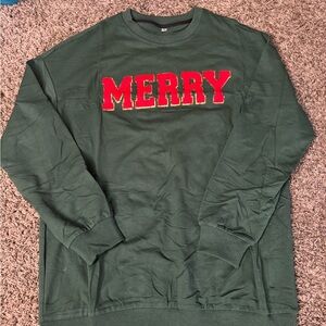 Green "MERRY" Holiday Sweatshirt